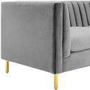 Lina Channel Tufted Performance Velvet Sofa