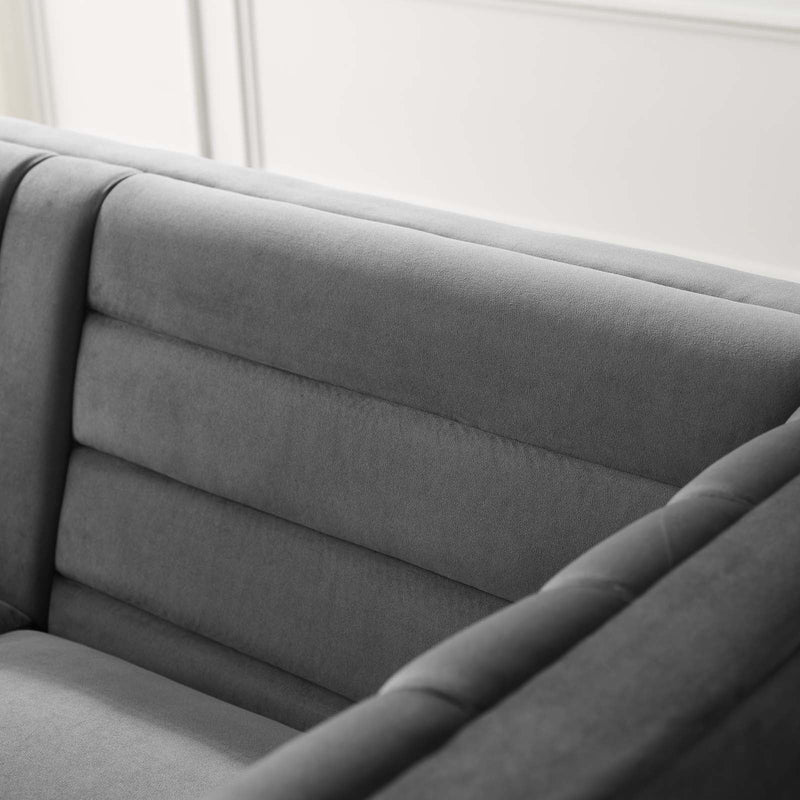 Lina Channel Tufted Performance Velvet Sofa