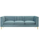Lina Channel Tufted Performance Velvet Sofa