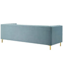 Lina Channel Tufted Performance Velvet Sofa