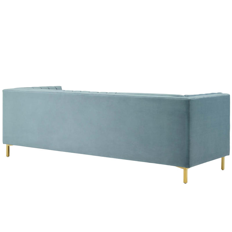 Lina Channel Tufted Performance Velvet Sofa