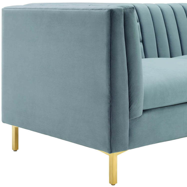 Lina Channel Tufted Performance Velvet Sofa