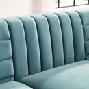 Lina Channel Tufted Performance Velvet Sofa