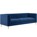 Lina Channel Tufted Performance Velvet Sofa