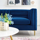 Lina Channel Tufted Performance Velvet Sofa