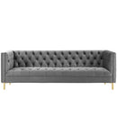 Georgia Tufted Button Performance Velvet Sofa
