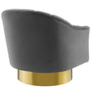 Ivy Vertical Channel Tufted Accent Lounge Performance Velvet Swivel Chair