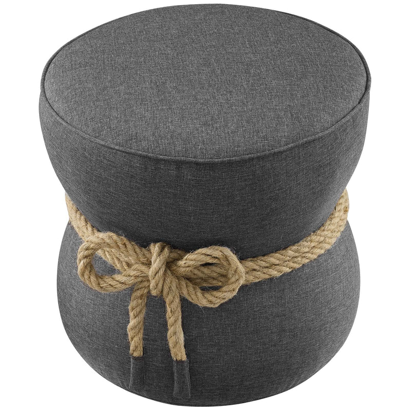 Holland Nautical Rope Upholstered Fabric Ottoman