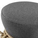 Holland Nautical Rope Upholstered Fabric Ottoman