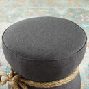 Holland Nautical Rope Upholstered Fabric Ottoman