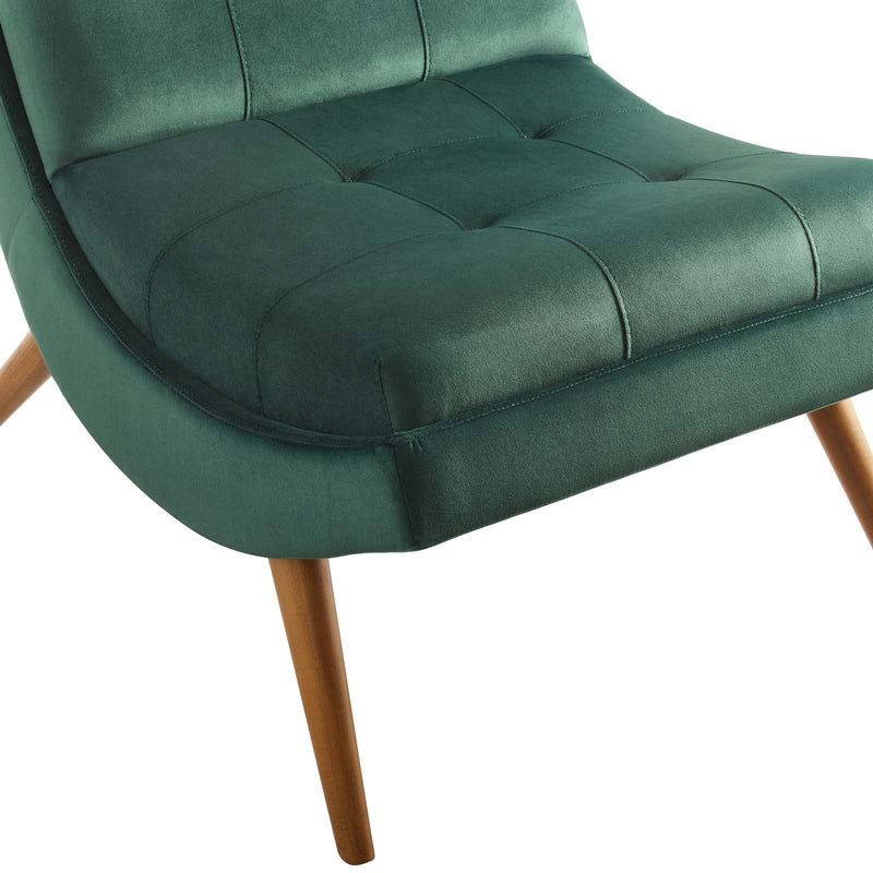 Raquel Upholstered Performance Velvet Lounge Chair and Ottoman Set