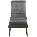 Raquel Upholstered Performance Velvet Lounge Chair and Ottoman Set