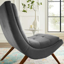 Raquel Upholstered Performance Velvet Lounge Chair and Ottoman Set