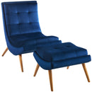 Raquel Upholstered Performance Velvet Lounge Chair and Ottoman Set