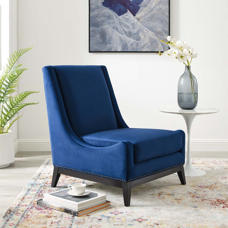 Greyson Accent Upholstered Performance Velvet Lounge Chair