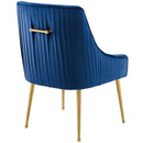 Avery Pleated Back Upholstered Performance Velvet Dining Chair