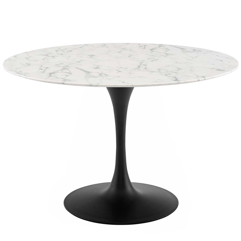 Ada 47" Round Artificial Marble Dining Table