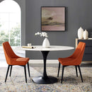 Ada 54" Oval Artificial Marble Dining Table