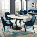 Ada 60" Oval Artificial Marble Dining Table