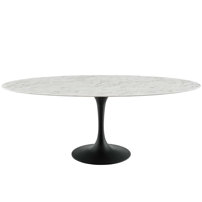 Ada 78" Oval Artificial Marble Dining Table