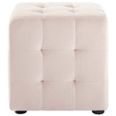 Avyaan Tufted Cube Performance Velvet Ottoman