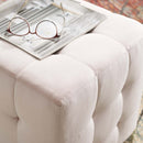 Avyaan Tufted Cube Performance Velvet Ottoman