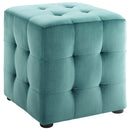 Avyaan Tufted Cube Performance Velvet Ottoman