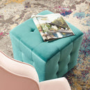 Avyaan Tufted Cube Performance Velvet Ottoman