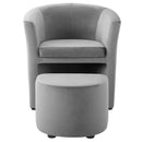 Wade Performance Velvet Arm Chair and Ottoman Set
