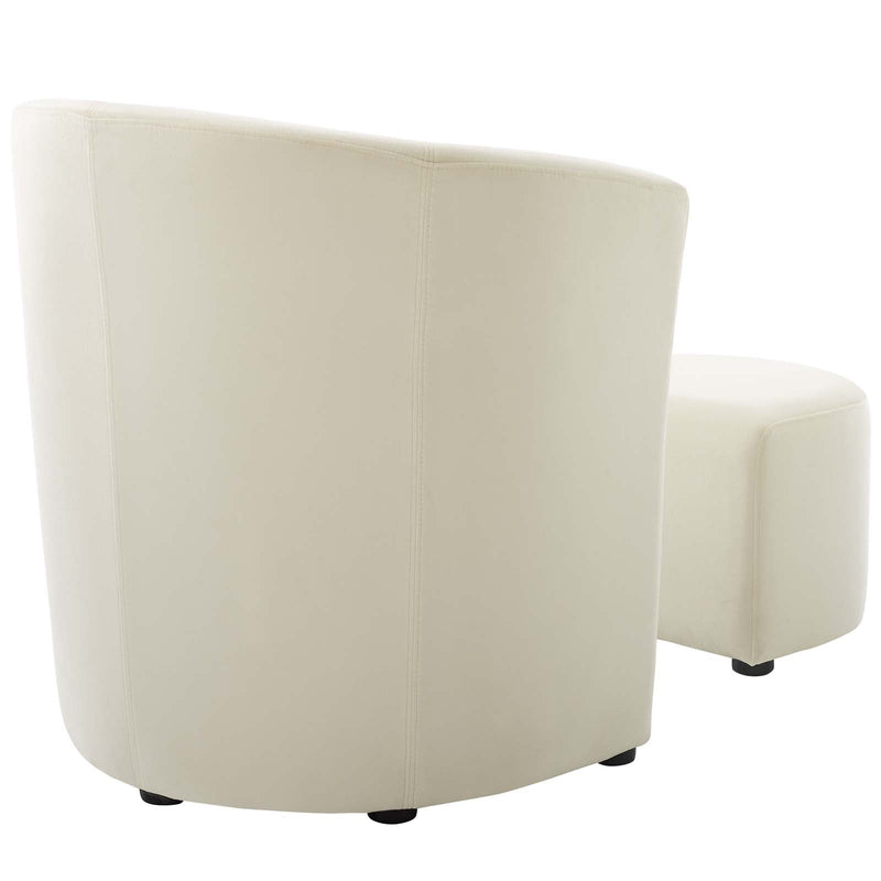 Wade Performance Velvet Arm Chair and Ottoman Set