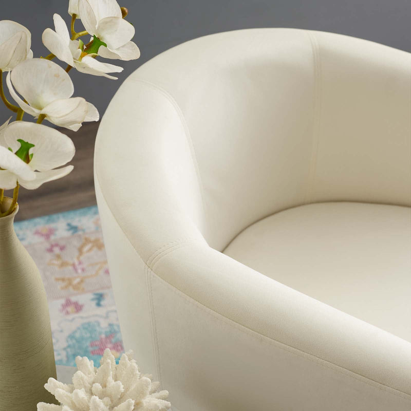 Wade Performance Velvet Arm Chair and Ottoman Set