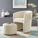 Wade Performance Velvet Arm Chair and Ottoman Set