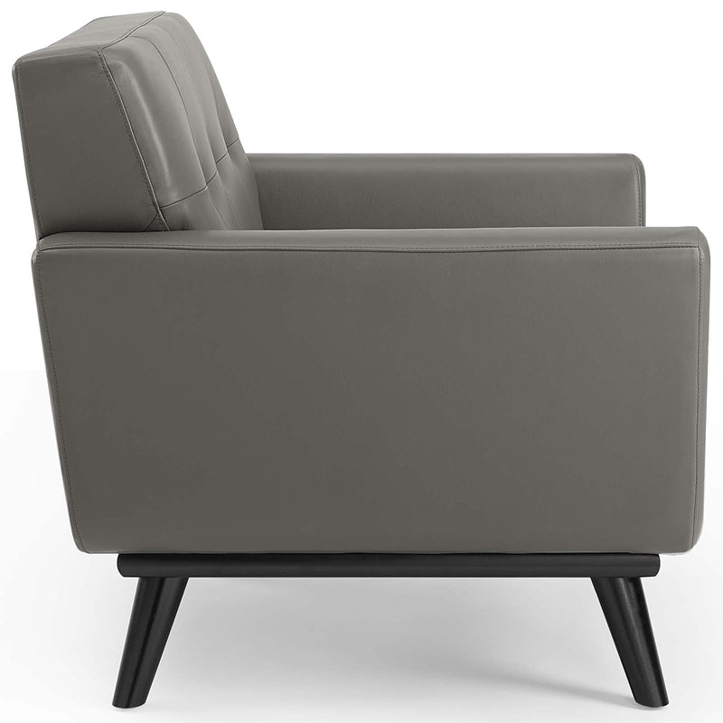 Ezekiel Top-Grain Leather Living Room Lounge Accent Armchair