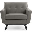 Ezekiel Top-Grain Leather Living Room Lounge Accent Armchair