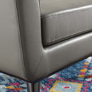 Ezekiel Top-Grain Leather Living Room Lounge Accent Armchair