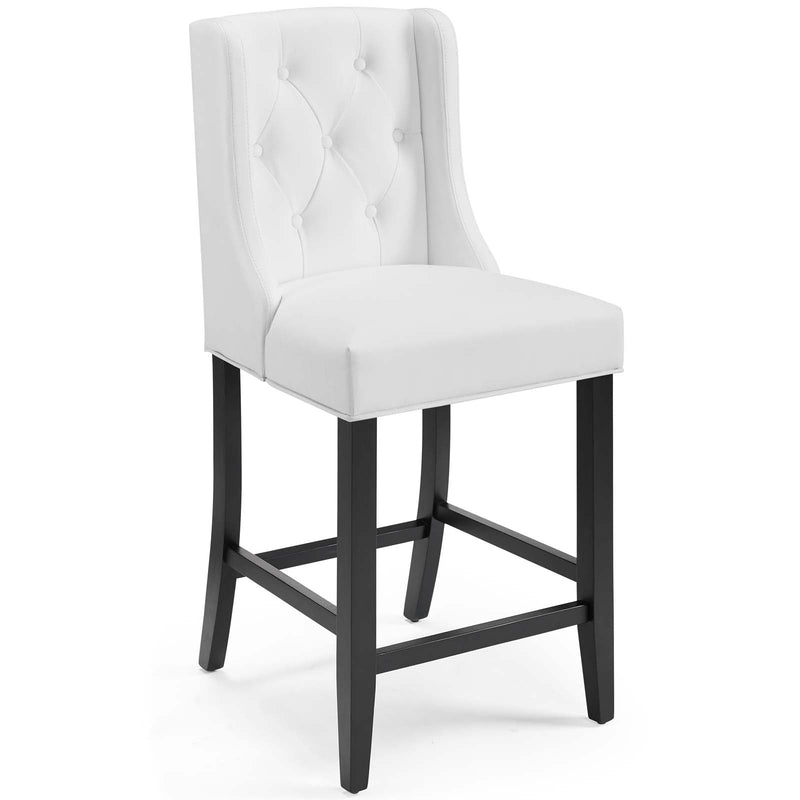 Jamie Tufted Button Faux Leather Counter Stool