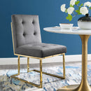 Joseph Gold Stainless Steel Performance Velvet Dining Chair