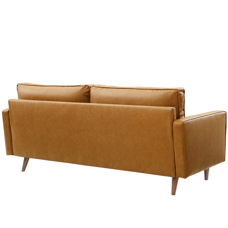 Cannon Upholstered Faux Leather Sofa