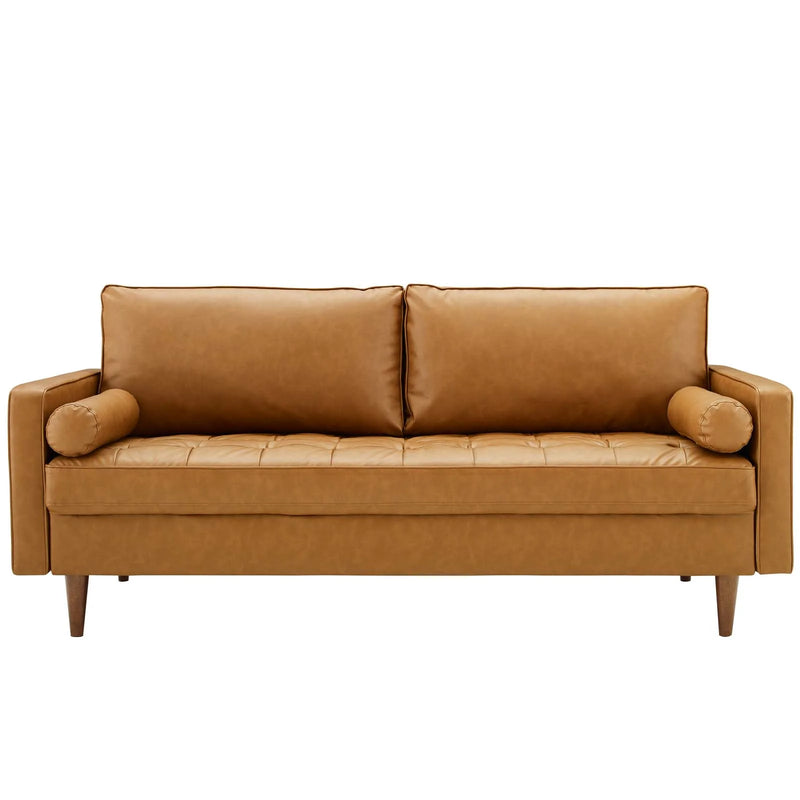 Cannon Upholstered Faux Leather Sofa