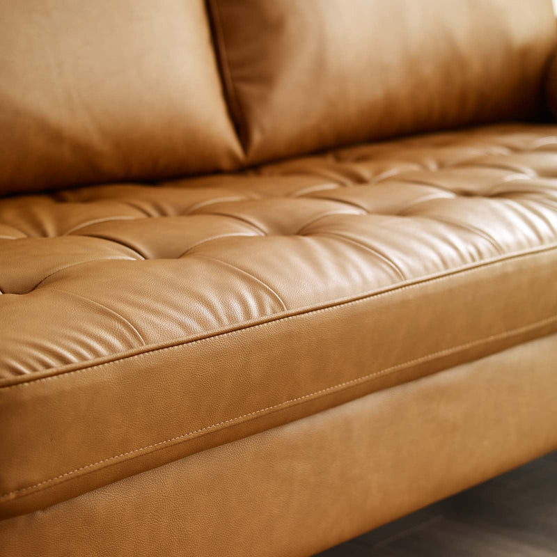 Cannon Upholstered Faux Leather Sofa