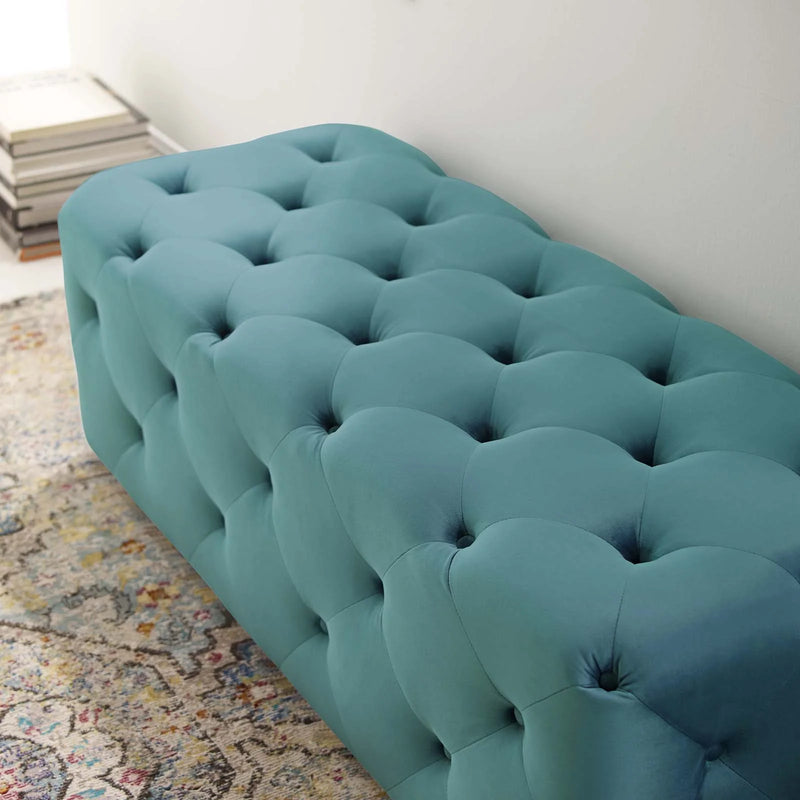 Anakin 48" Tufted Button Entryway Performance Velvet Bench