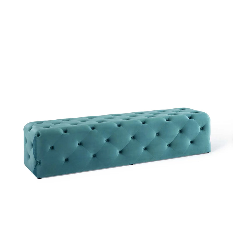 Anakin 72" Tufted Button Entryway Performance Velvet Bench