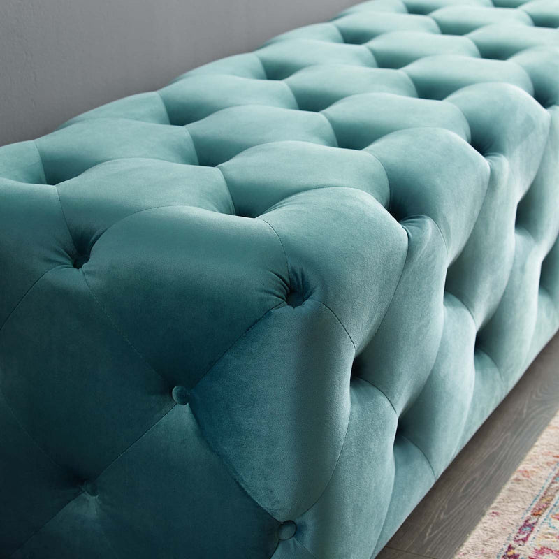 Anakin 72" Tufted Button Entryway Performance Velvet Bench