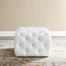Anakin Tufted Button Square Faux Leather Ottoman