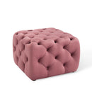 Anakin Tufted Button Square Performance Velvet Ottoman