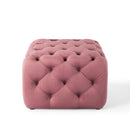 Anakin Tufted Button Square Performance Velvet Ottoman