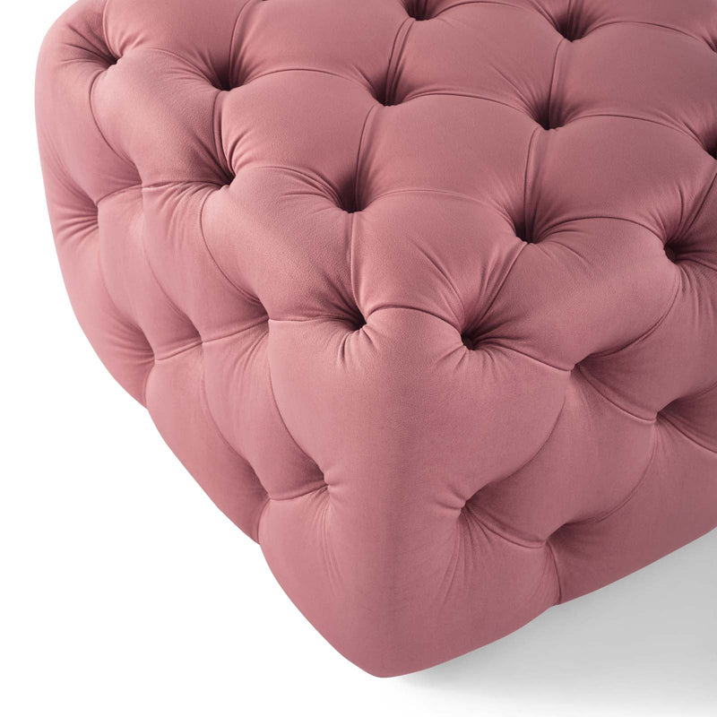 Anakin Tufted Button Square Performance Velvet Ottoman
