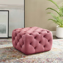 Anakin Tufted Button Square Performance Velvet Ottoman