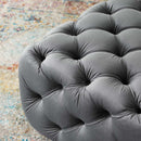 Anakin Tufted Button Square Performance Velvet Ottoman