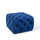 Anakin Tufted Button Square Performance Velvet Ottoman
